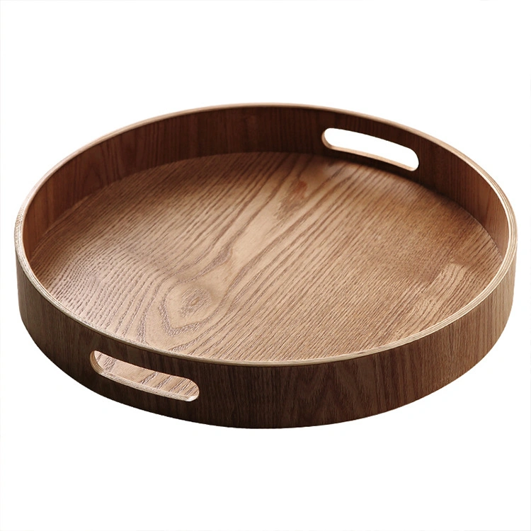 Bamboo Wood Serving Tray with Handles for Food, Breakfast Tray, Party Platter, Nesting, Kitchen and Dining