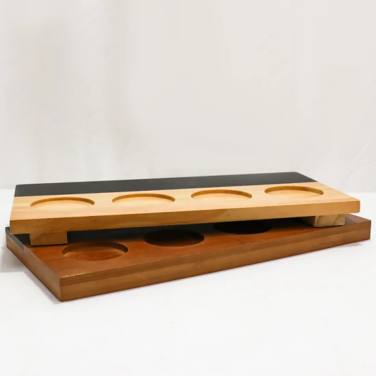 Высококачественный необработанный высококачественный необработанный деревянный поднос для хранения еды для сервировки еды